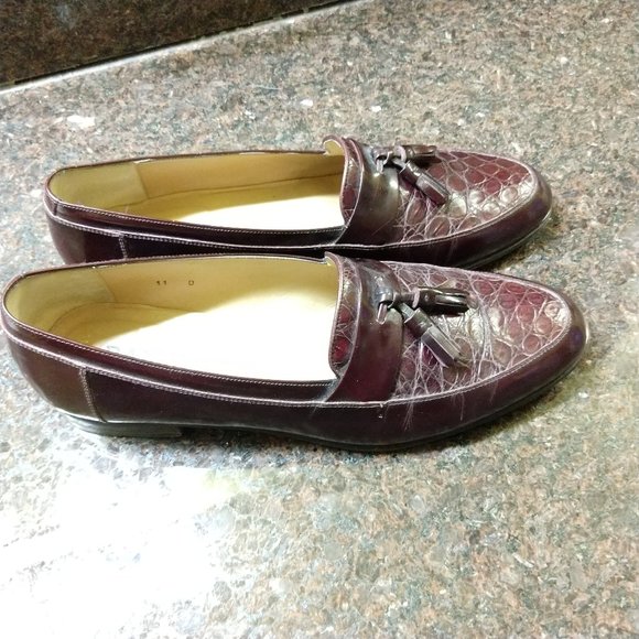 Bally Italian Lucio Crocodile Vamp Tassle Loafers 11D Great Condition msrp $725 main image 4